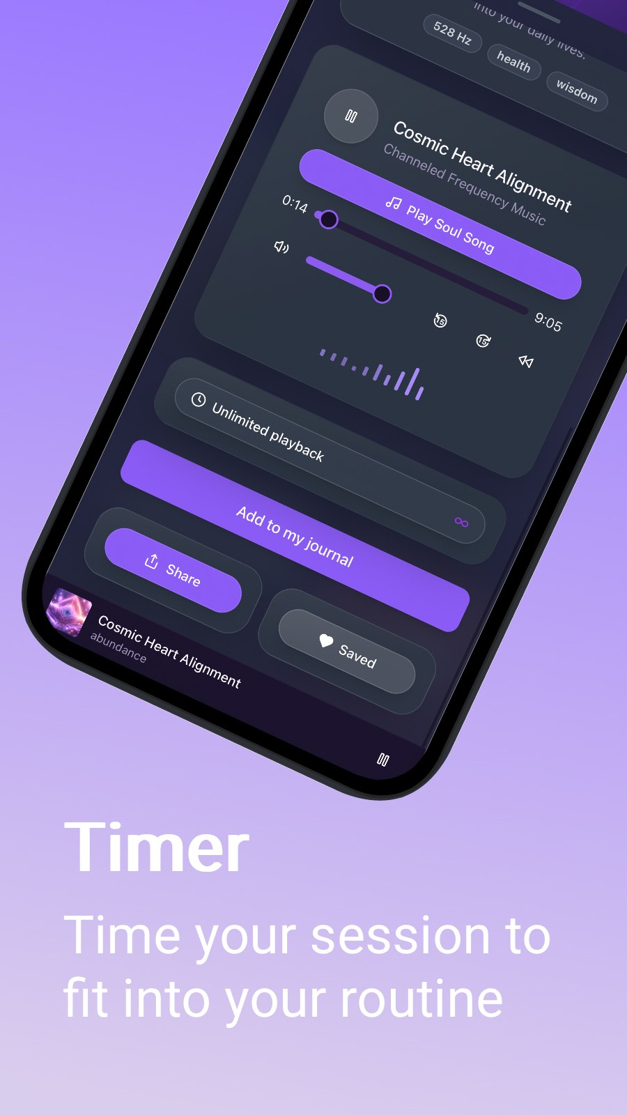 Timer - Time your session to fit into your routine