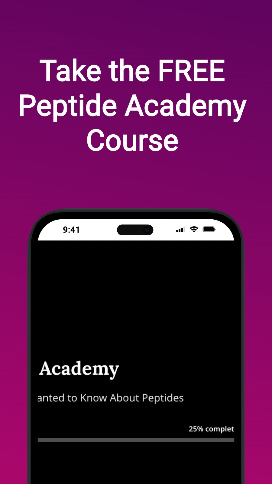 Take the FREE Peptide Academy Course