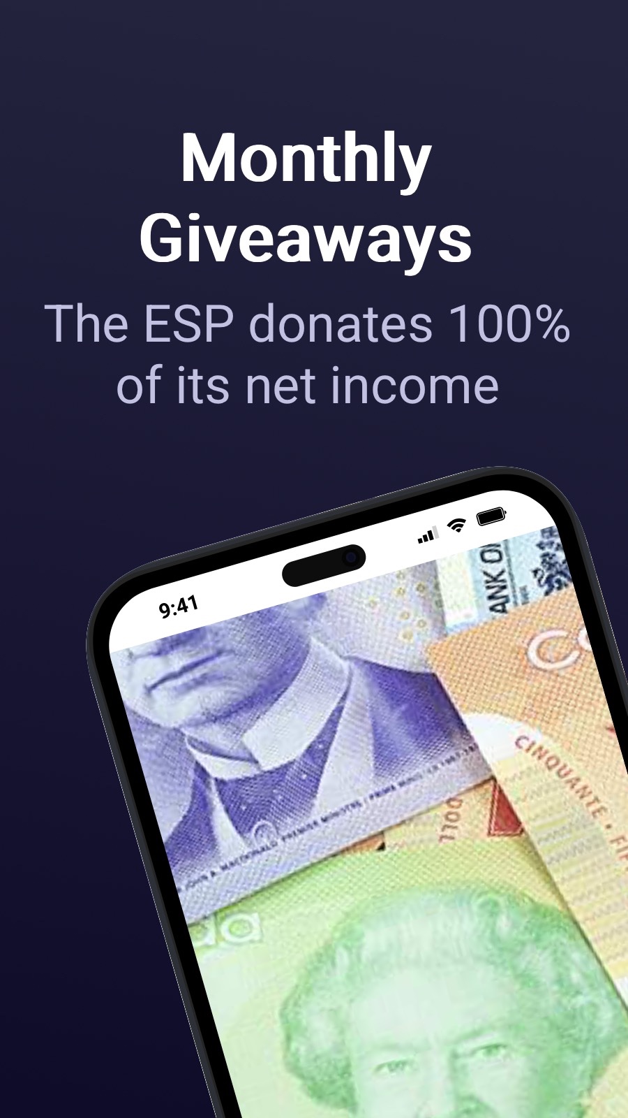 Monthly Giveaways - The ESP donates 100% of its net income