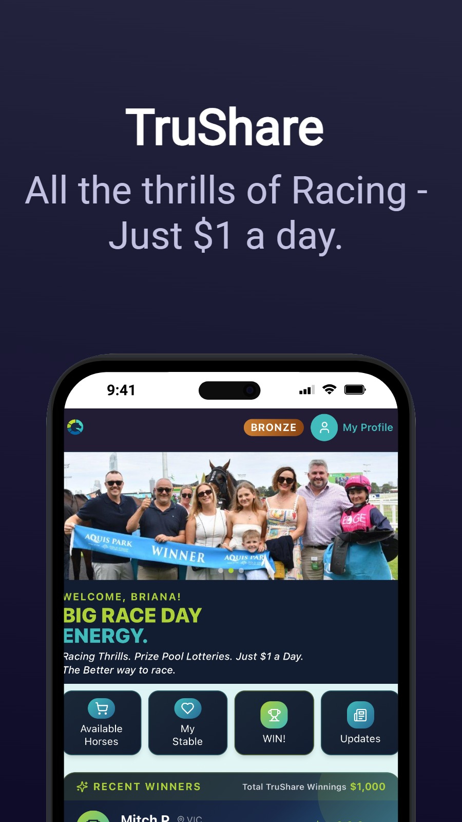 TruShare - All the thrills of Racing - Just $1 a day.