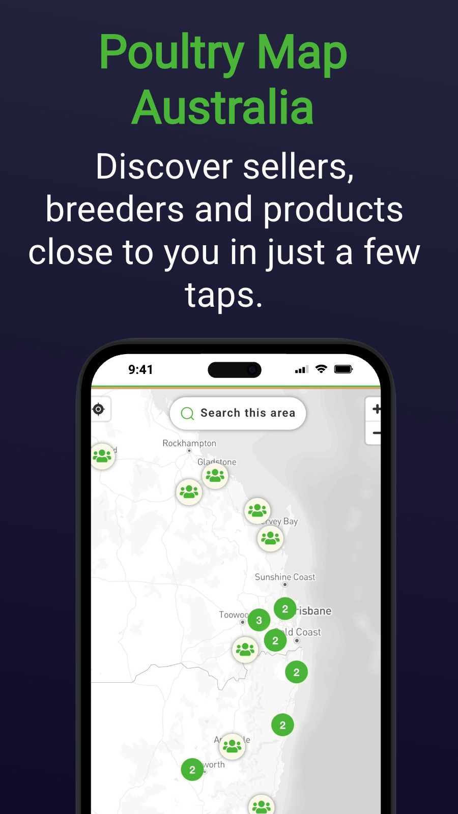 Poultry Map Australia - Discover sellers, breeders and products close to you in just a few taps.